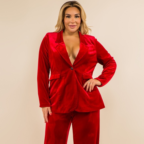 Pants & Jumpsuits Crushed Velvet Pant Suit Set Poshmark